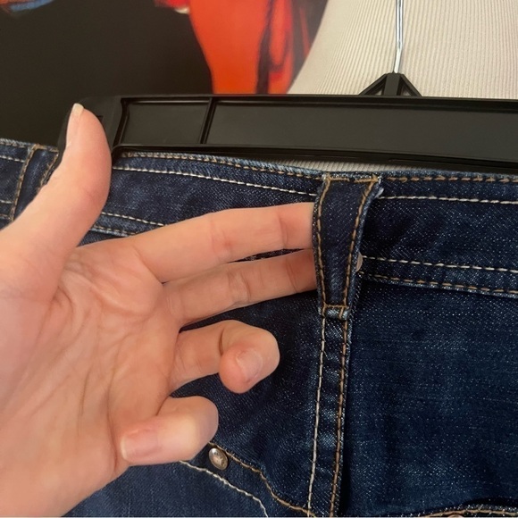 fcuk jeans: Exposed Stitching Dark Denim Jean Skirt With Functioning Pockets - Picture 6 of 9